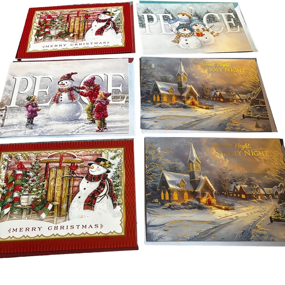 Lot of 17 Large Christmas Cards Puppies Cardinals Gnomes - Picture 3 of 5